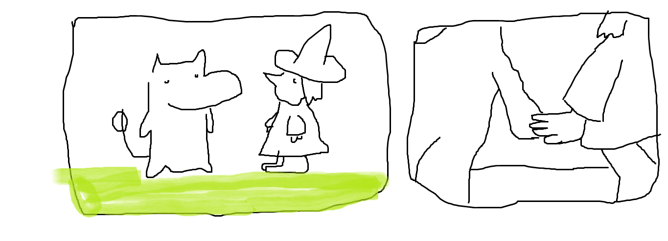 moomin and snufkin hold hands